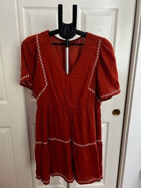 Old Navy Rust Orange V-Neck Dress